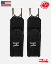 2PCS Tactical Metal Hook Elastic Belt Buckle-Less Invisible Waist Belt Closure