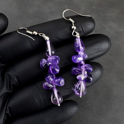 Hervorragendes Muster Amethyst 36,00 kt schillernde Perlen exklusiver Ohrring RK 26 E742