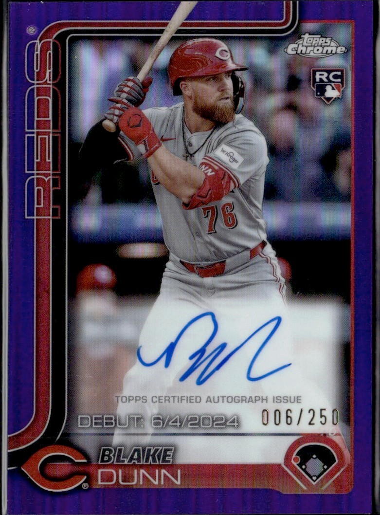 2025 Topps Chrome - Rookie Autographs Blake Dunn #RA-BD Purple Refractor /250