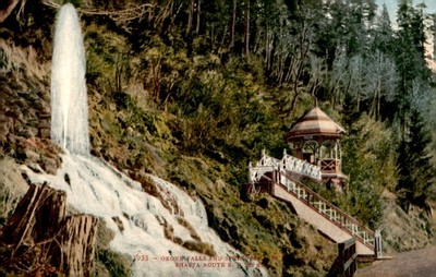 OXONE SPRING, 1935, OXONE FALLS, SHASTA ROUTE Postcard
