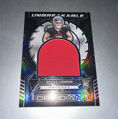 Panini Obsidian 2022 Drake London RC Unbreakable Material MEM /125 UM-DLO