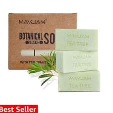 Tea Tree Oil Soap Bar, Natural Botanical Tea Tree Bar Soap with Vitamin E, Pu...