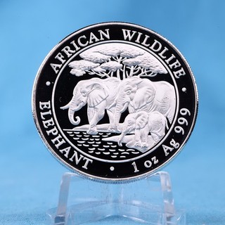 Somalia 100 Shillings 2013 African Wildlife Elephant 1 OZ Silber 999 ST