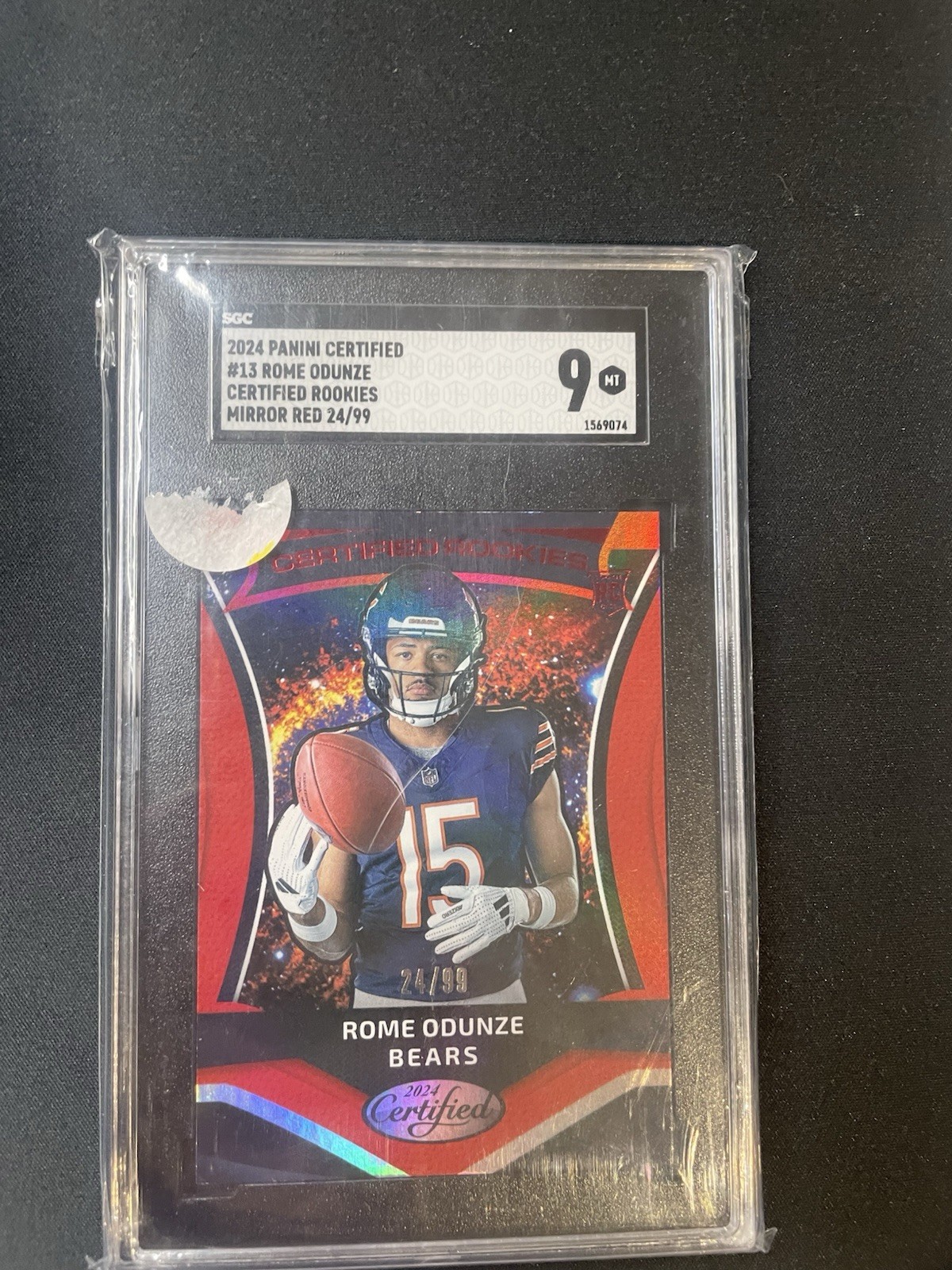 Rome Odunze Panini Certified Rookies #13 Mirror Red