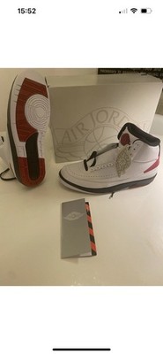 Nike Air Jordan 2 Retro OG Chicago Gr Eu 45,5 Weiß Rot Herren Neu und ungetragen