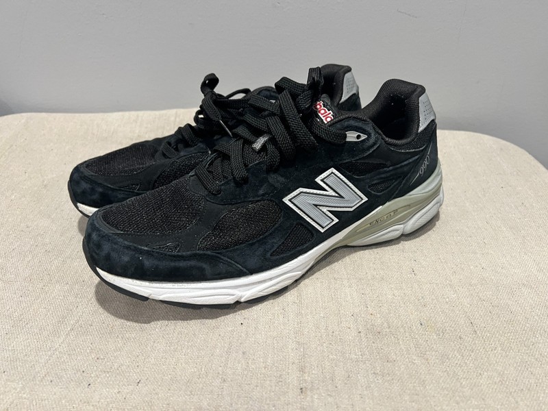 Size 13 - New Balance 990v3 Made In USA Black White Logo 3M