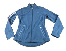 Ariat AriatTEK Jacket Women Sz Small Blue Softshell Full Zip Windbreaker Riding