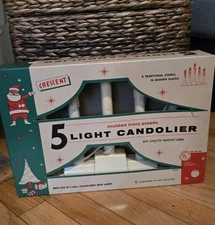 Vintage Crescent 5 Light Candelier Electric Window Candolier w/ Original Box...