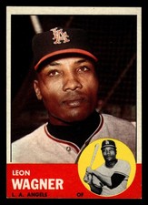 1963 Topps Leon Wagner #335 Los Angeles Angels HIGH GRADE NO CREASES BEAUTY!