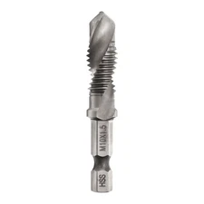 Combination Drill & Tap Bit Metric M10 x 1.5 Thread 1/4" Hex Shank Machine Taps
