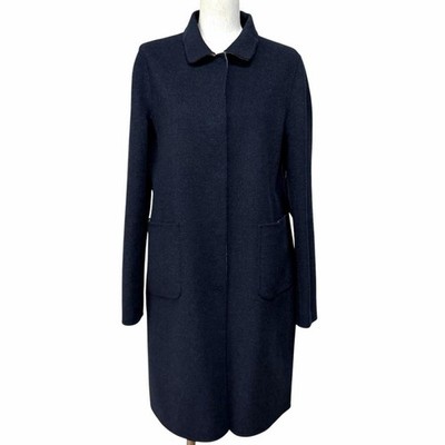 WEEKEND MaxMara Reversible Wool Coat Navy Beige Size 44 Authenticated