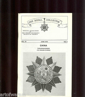 MEDAL COLLECTOR  Vol  24   #  6   1973  (  OMSA Journal ) 