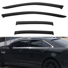 4pcs Front Rear Smoke Tint Sun/Rain Guard Outside Mount Tape-On Vent Window V...