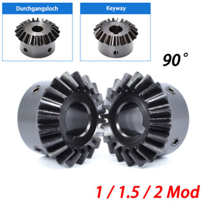 1/1.5/2 Mod Kegelrad 1:1 20/25/30 Zähne Bohrung 5~30mm Kegelräder 90° 45# Stahl
