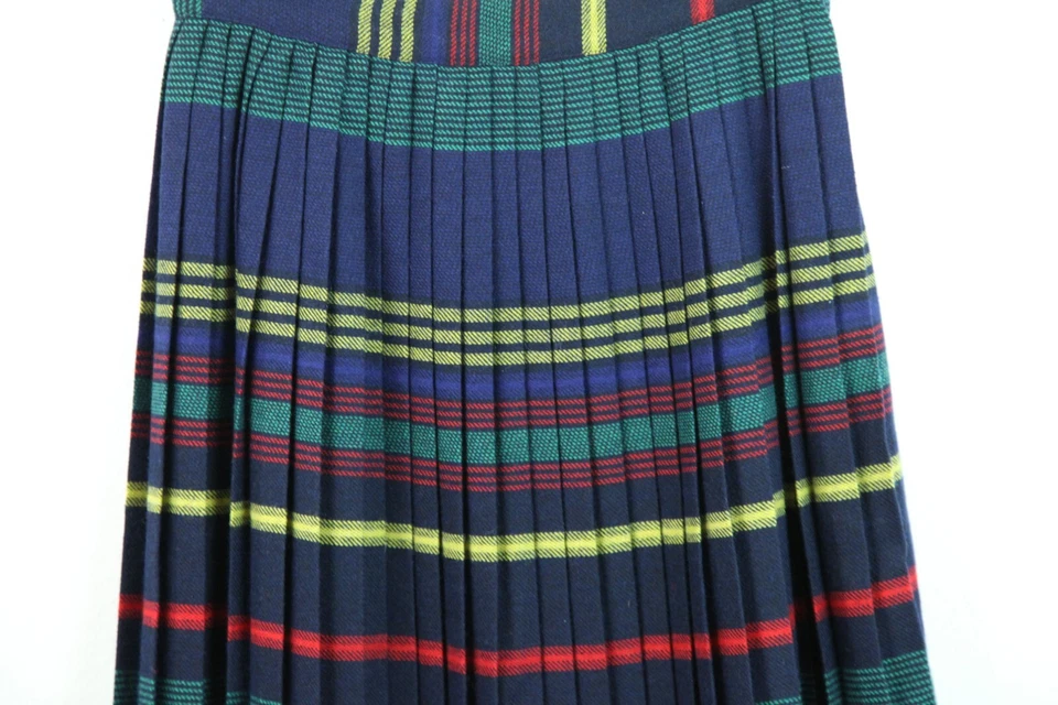 复古 10 80 年代打褶中裙条纹学院学院学院学前旧钱朋克 — 第 2/4 张图片