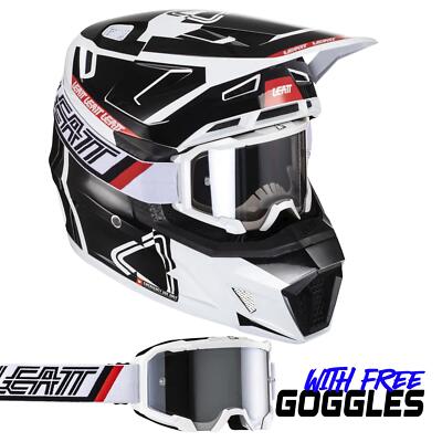 Leatt 2024 Motorradhelm Moto 7.5 V24 Schwarz Weiß MX Enduro Quad ACU ECE 22.06