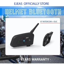 EJEAS V7 Motorcycle Helmet Intercom 2Rider 1200M Bluetooth Headset Remote Handle