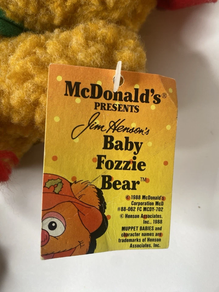 Vintage 80s McDonalds 1988 Jim Henson's Baby Fozzy Bear Plush Stuffed Animal NWT - Image 2 of 4