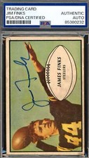 Jim Finks PSA DNA Signed 1953 Bowman Autograph