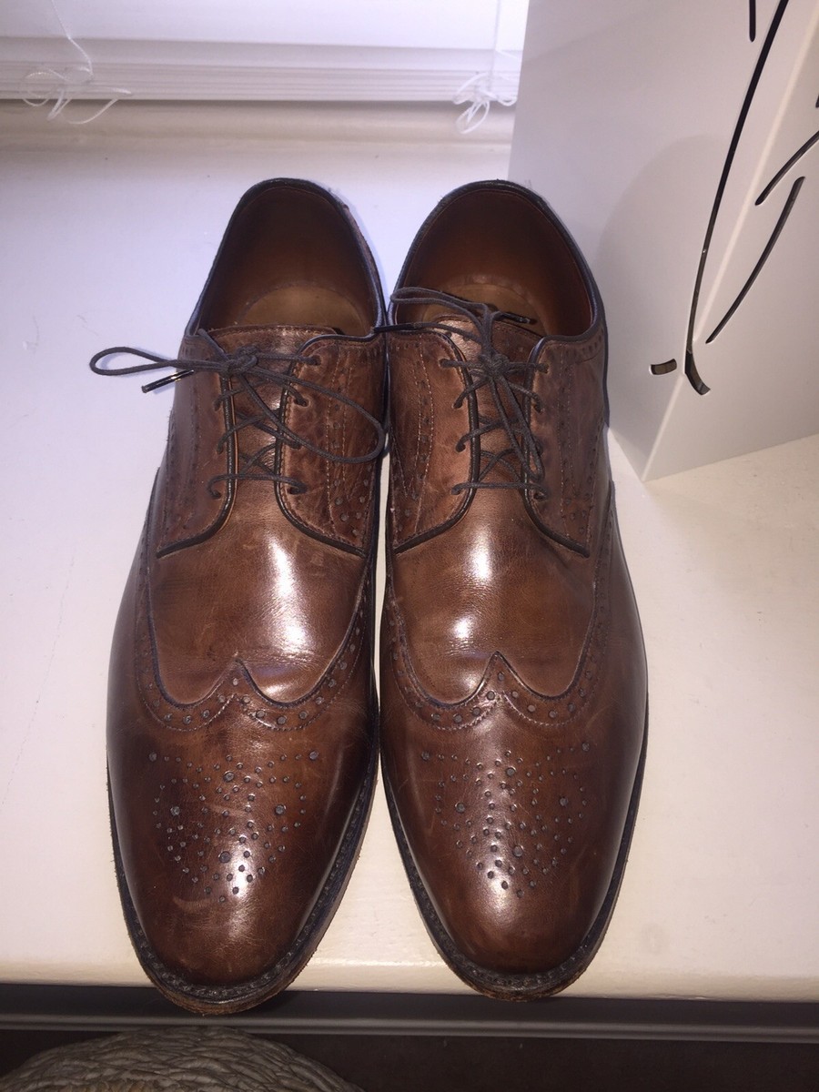 Allen Edmonds Shoes Mens 9 Oxford Cap Toe Brogue Wingtip Classic Hinsdale Brown Allen Edmonds Hinsdale Men main image 3