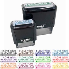 I Love Your Handwriting Pencil Teacher Student School Self-Inking Rubber Stamp