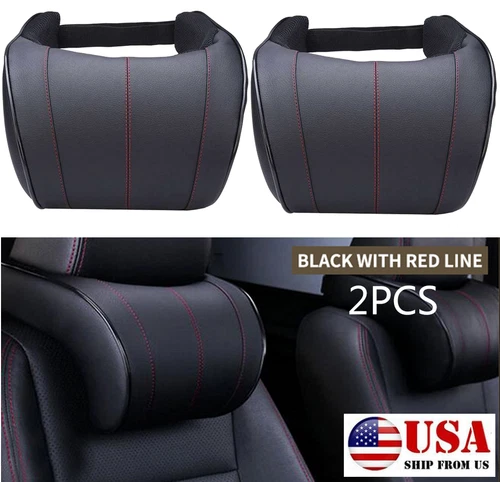 2X Auto Car Neck Pillow Memory Foam Pillows Neck Rest Seat Headrest Cushion Pad