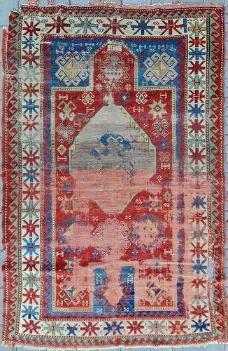 4x6 Wool rug, entryway rug, area carpet, old Cossack rug, Antique Caucasian Rug