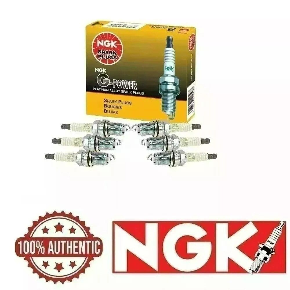 NGK 7090 BKR5EGP G-Power Platinum Spark Plugs Kit Set of 6 Pre-Gapped