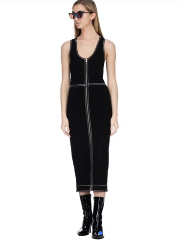 McQ By Alexander McQueen | Bodycon | Full Zip Maxi Dress | Medium | New - Picture 4 of 9