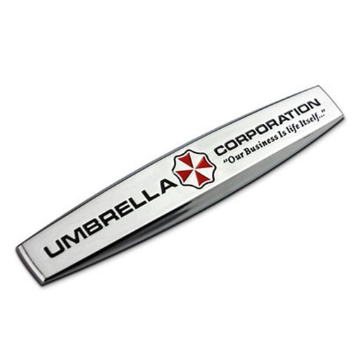 Resident Evil Umbrella Corp Metal Car Emblem - Chrome Badge for SUV Truck Fender