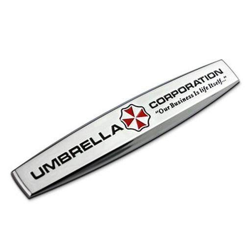 Resident Evil UMBRELLA CORPORATION car auto Metal emblem sticker Chrome Badge - Afbeelding 1 van 2