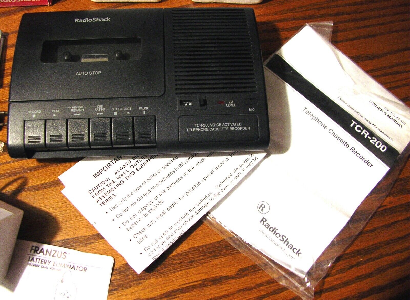 1600430 Video Cassette Player User Manual VCP354_Instruction RadioShack