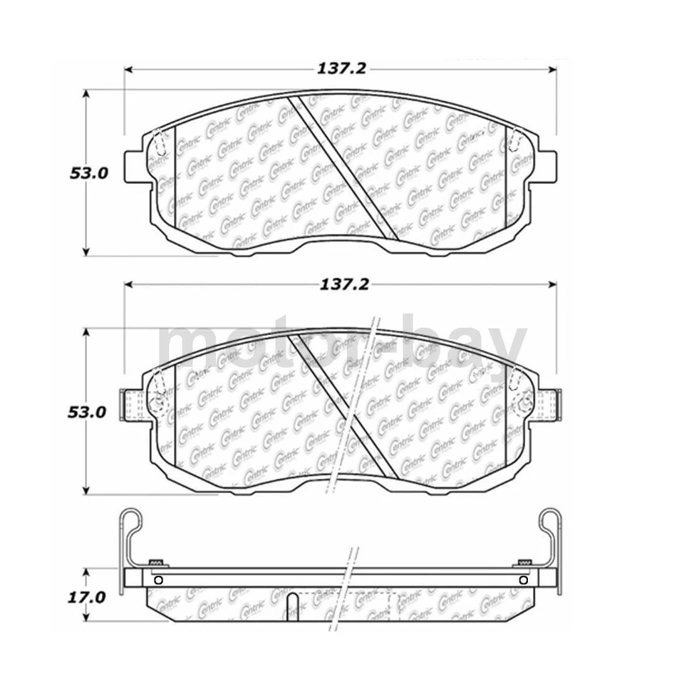 Front and Rear Ceramic Brake Pads For Nissan Sentra 2006 2005 2004 2003 2002 - Image 3 of 4