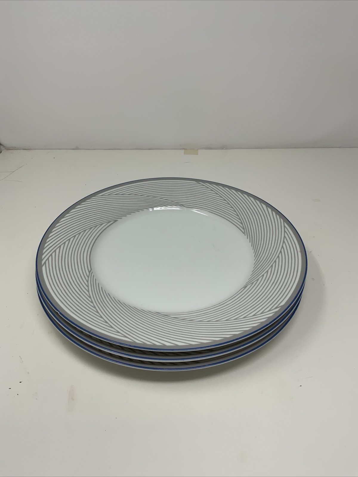 Set Of 3 Dansk Tapestries By Jack Lenor Larsen Dinner Plates Blue Gray