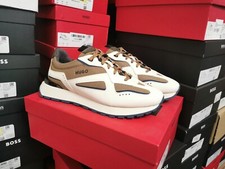 Hugo Boss men's cubite runn trainers size 9 UK Brown brand new boxed rrp £229