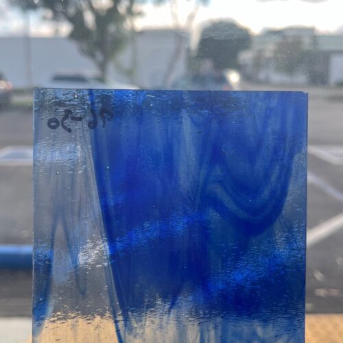 4er-Pack Kristall dunkelblau transparent COE 96 schmelzbare Glasscheiben/Mosaikquadrate - Bild 4 von 4
