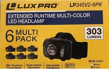 Lux-Pro 303-Lumen LED Headlamp (Battery Included) 6-Pack