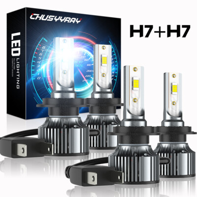 H7 LED Headlight Combo Kit High Low Beam  Kit Bulbs Canbus Error Free