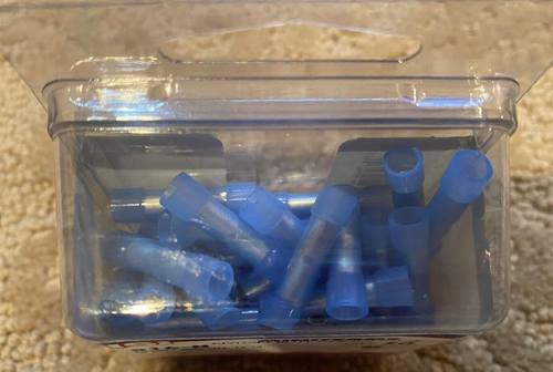 MVP 100-Pack Blue Nylon Butt Splice Connectors - 16-14 AWG, Straight (TBS14N)