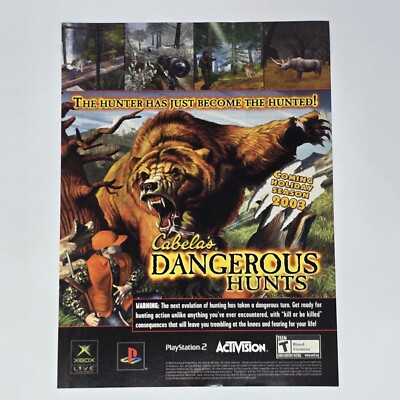 Cabela's Dangerous Hunts Xbox PS2 Holiday 2003 Print Ad/Poster Promo Art