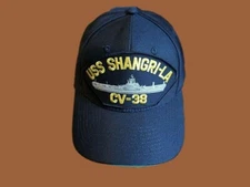 USS SHANGRI-LA CV-38 NAVY SHIP HAT U.S MILITARY OFFICIAL BALL CAP U.S.A MADE