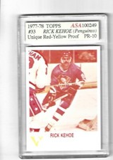 XXRARE 1977 TOPPS #33 RICK KEHOE PROGRESSIVE PROOF YELLOW ASA 10 GEM MINT !!