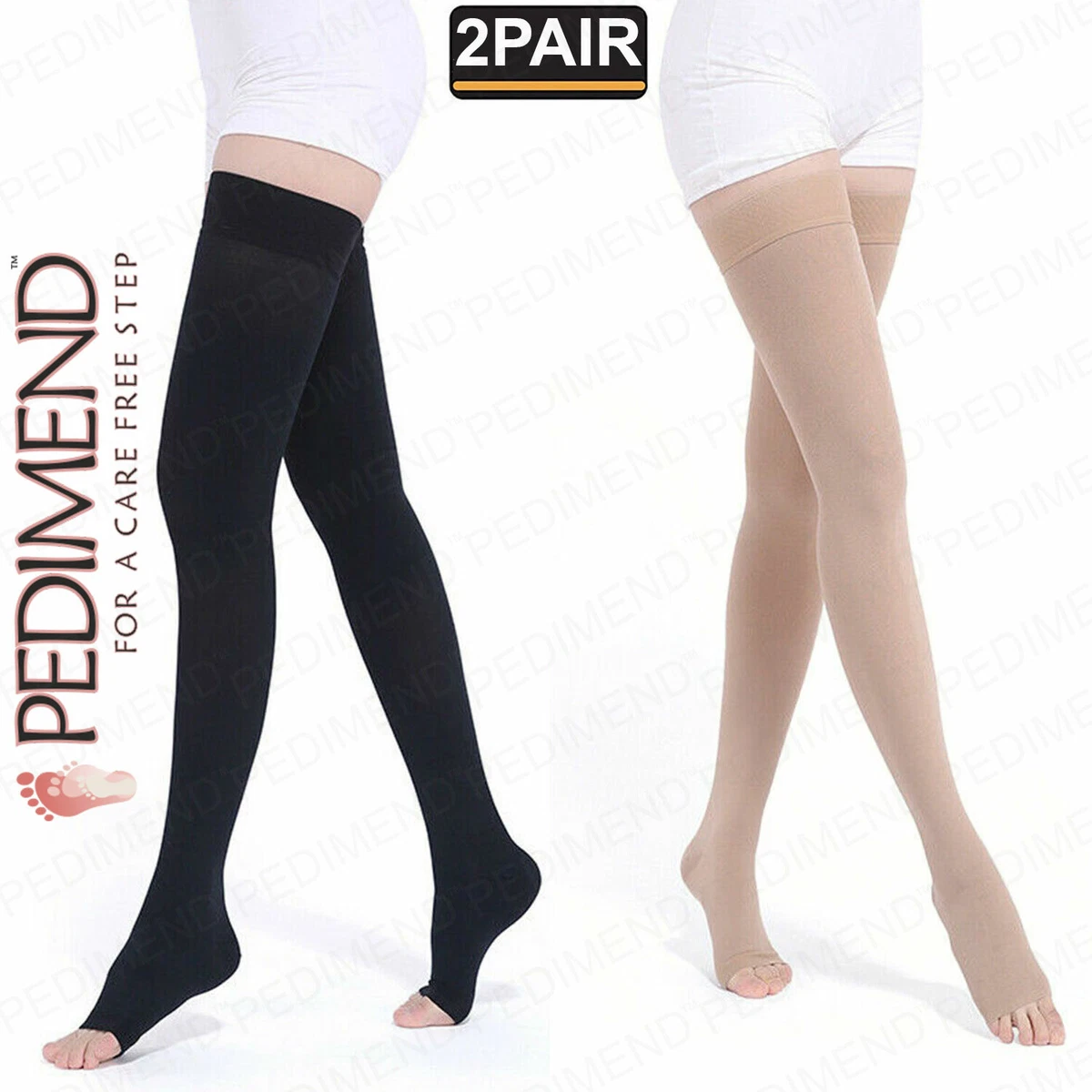 PEDIMEND Thigh High Compression Stockings 2PAIR Treatment For
