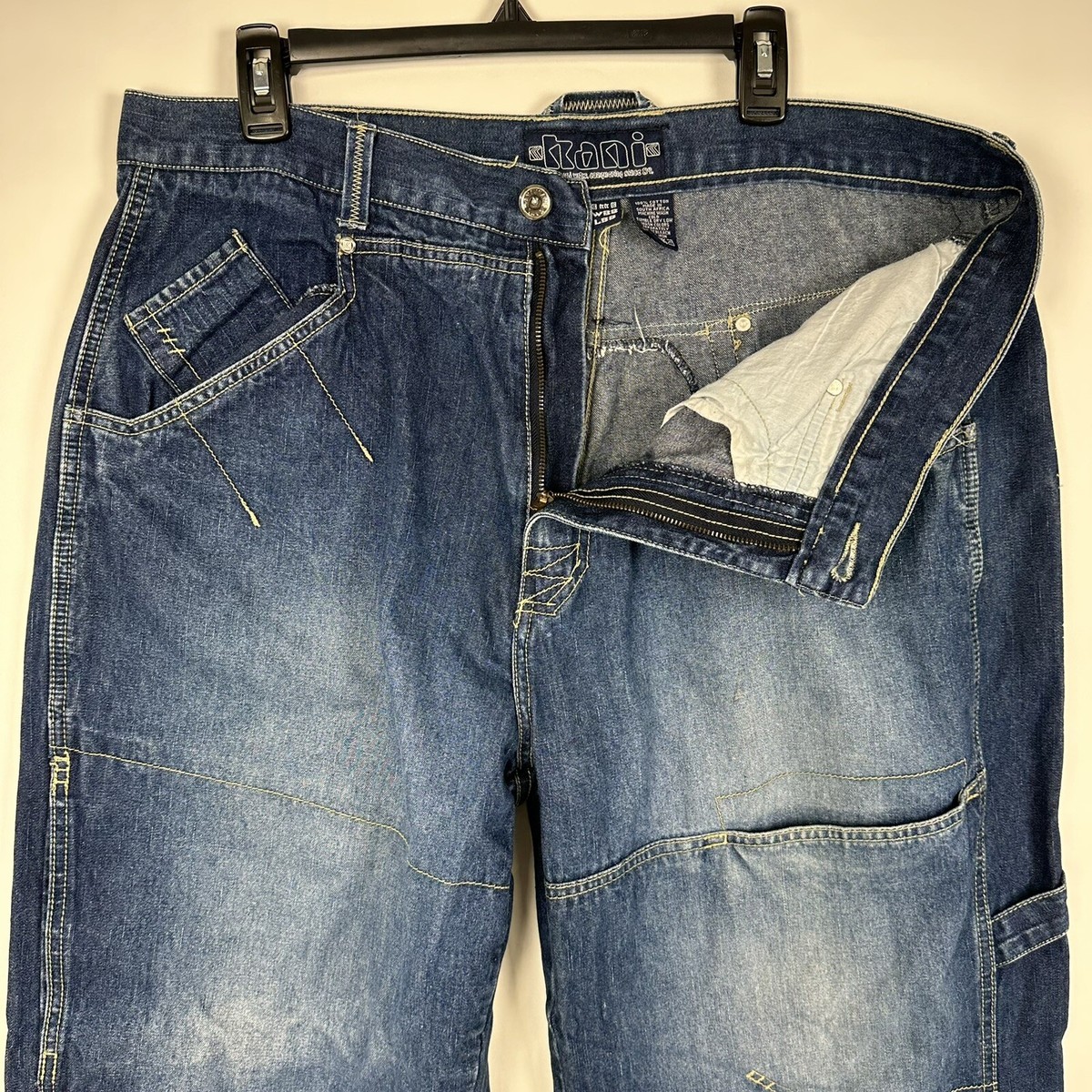 Karl Kani★ OG Distress Relaxed バギー デニム ジーンズ Vtg Karl Kani Men's 38x32 Baggy Relaxed Denim Jeans