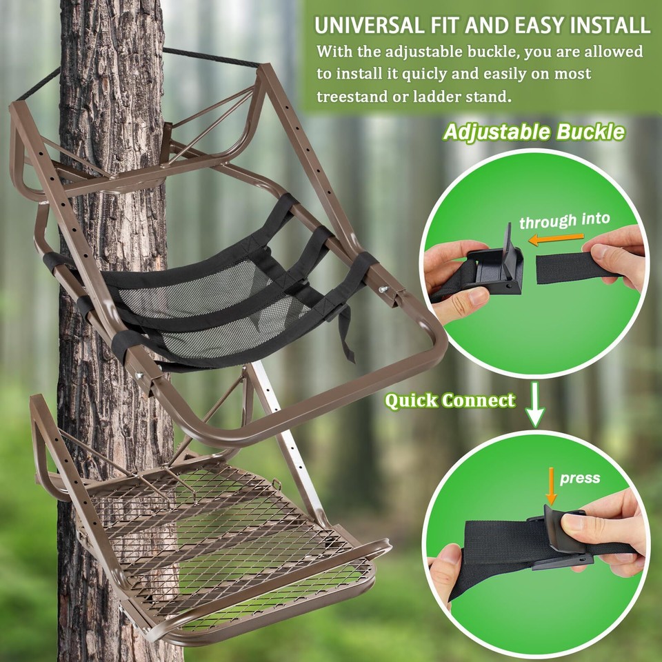 Tree Stand Seat for Hunting, Lightweight Mesh Seat for Ladder Stand