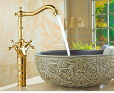 Gold 360 Swivel Heightening Basin Mixer Sink Kitchen Laundry Faucet Spout US