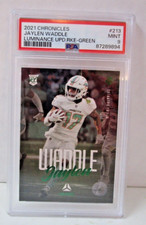 Jaylen Waddle 2021 Panini Chronicles Luminance Update Rookies Green #213 PSA9 RC