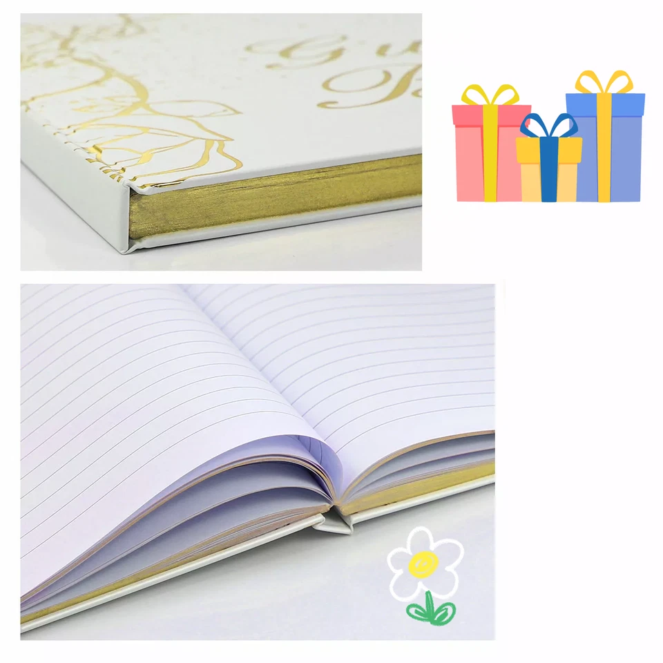 Gold Wedding Guest book and pen set - Image 4 of 4