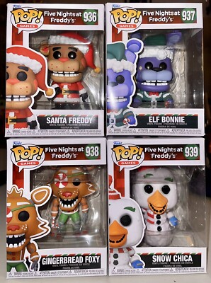 Funko Pop! Five Nights at Freddy's Elf Bonnie Foxy Snow Chica FNAF