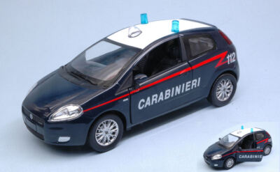 NEW RAY 1/24 FIAT GRANDE PUNTO CARABINIERI MODELLINO STATICO DIECAST